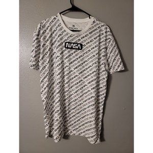 Hyper Space Nasa All Over White Short Sleeve T Shirt Size XL